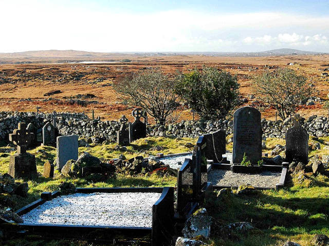 Lettermore view over the cemetery