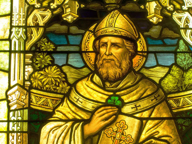 St Patrick stained glass window
