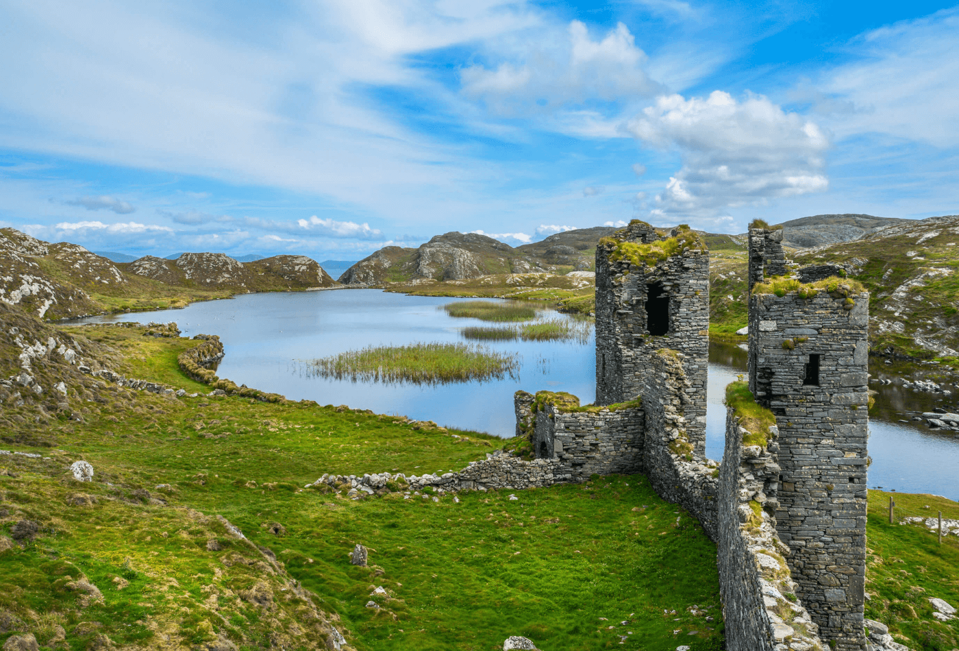 Ruins of Three Castle Head for Hogans Discount code blog