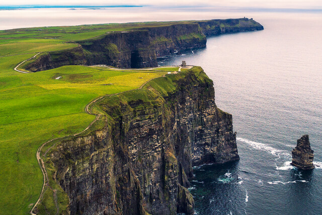 Ariel View of the Cliffs of Moher
